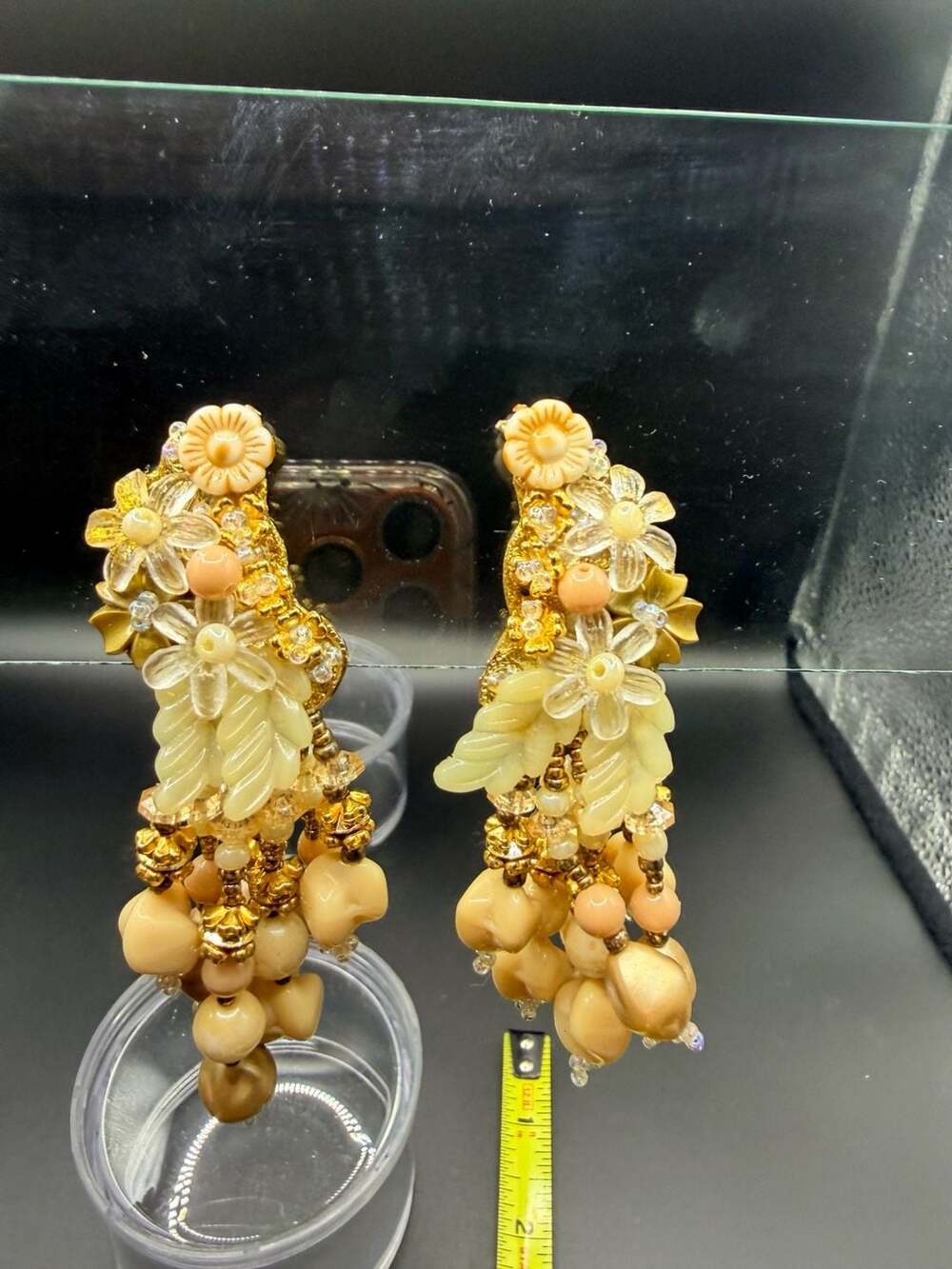 Colleen Toland Floral Beaded Statement Clip-On Earrings